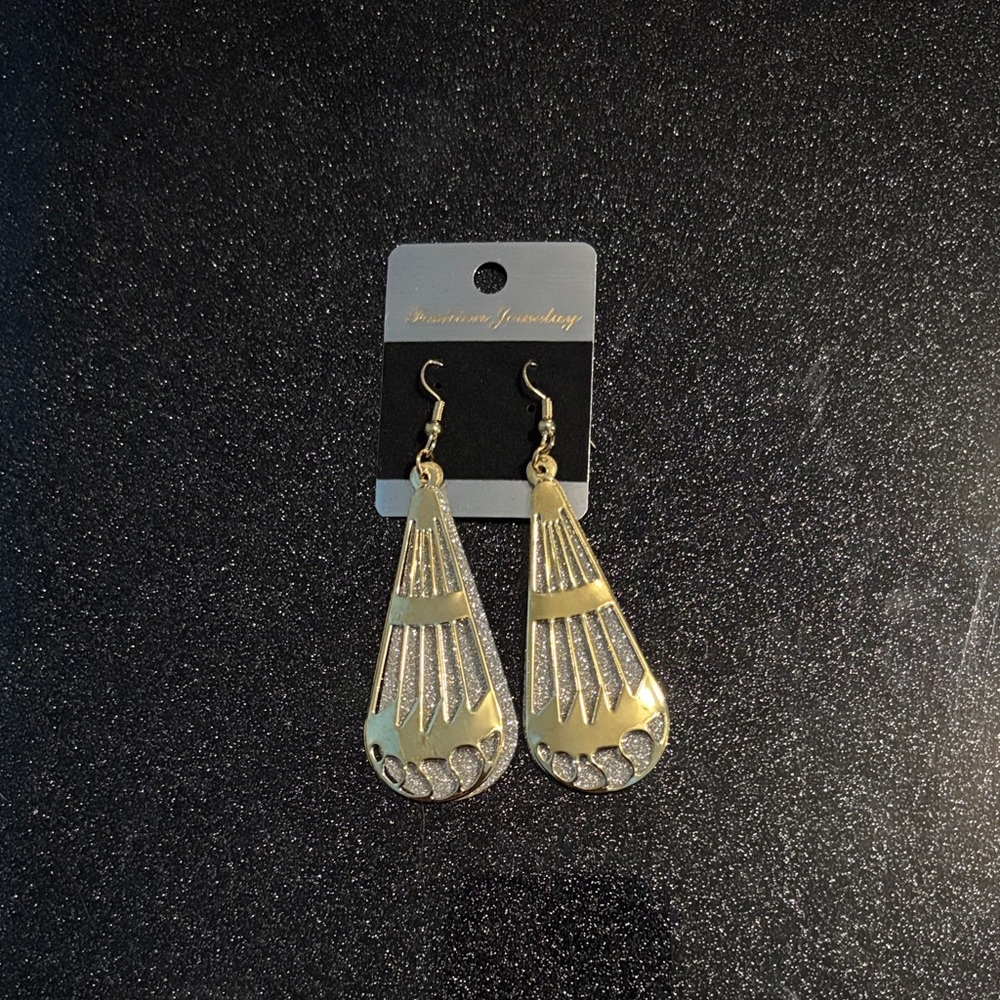 Gold and Silver Teardrop Earrings